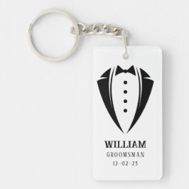 Modern Black and White Tuxedo Groomsman Gift