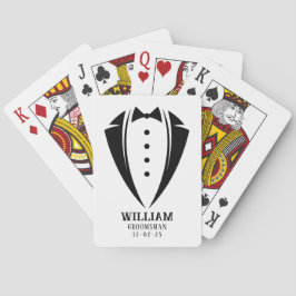 Modern Black and White Tuxedo Groomsman Gift Casinokort