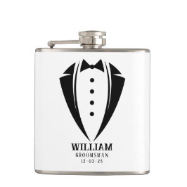 Modern Black and White Tuxedo Groomsman Gift Fickplunta