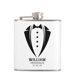 Modern Black and White Tuxedo Groomsman Gift Fickplunta