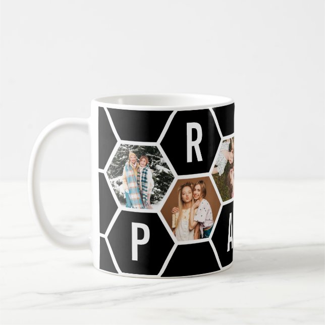 Modern black and white Typography Photo Collage Kaffemugg (Vänster)