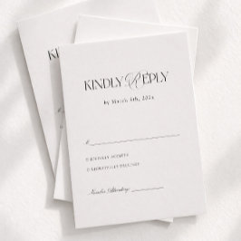 Modern Black and White Wedding Response  Tilläggskort