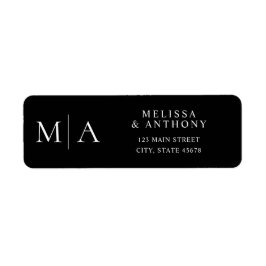 Modern Black and White Wedding Return Address Returadress Etikett