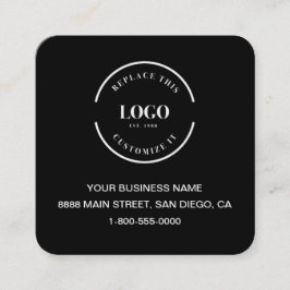 Modern Black anpassningsbar logotyp webbplats QR-k Fyrkantigt Visitkort