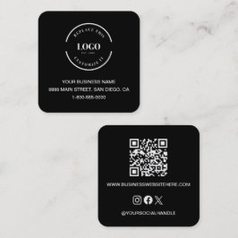 Modern Black anpassningsbar logotyp webbplats QR-k Fyrkantigt Visitkort