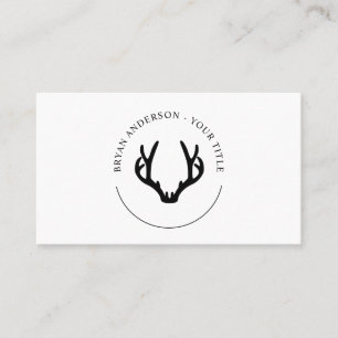 Modern Black Antler Logotyp Affärskort Visitkort