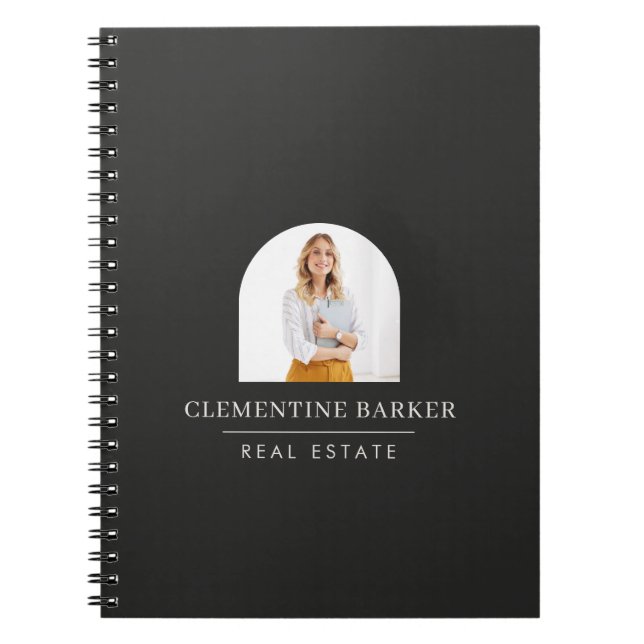Modern black arch photo Business Branding Anteckningsbok (Framsidan)