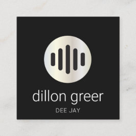Modern Black Audio Music DJ Fyrkantigt Visitkort