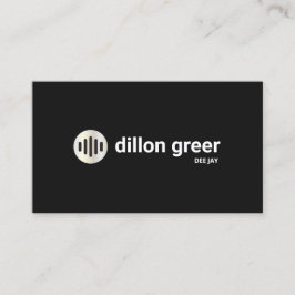 Modern Black Audio Music DJ Visitkort