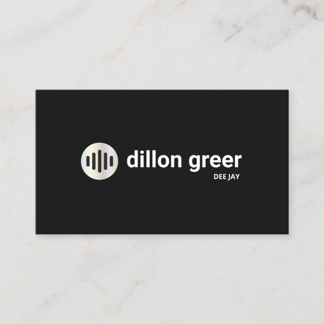 Modern Black Audio Music DJ Visitkort (Framsida)