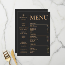 Modern Black Bakery, Caffee Bord Menu Meny