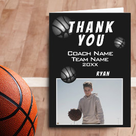Modern Black Basketball Boll Photo Coach Tack Kort