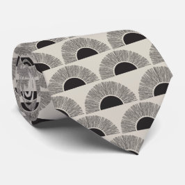 Modern Black & Beige Sunset Abstrakt Art Mönster Slips