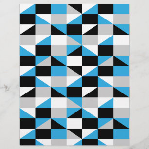 Modern Black Blue Grått Polygon Geometric Mönster