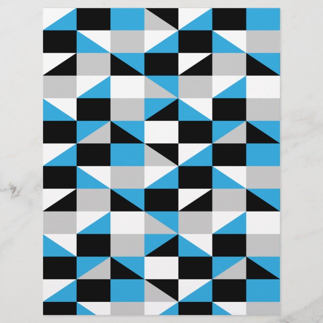 Modern Black Blue Grått Polygon Geometric Mönster (Framsida)
