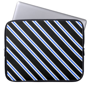 Modern Black Blue Rand Laptop sleeve