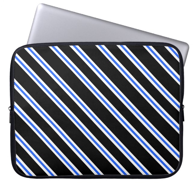Modern Black Blue Rand Laptop sleeve (Framsidan)