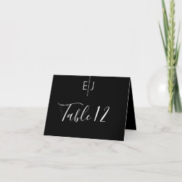 Modern Black Bordsnummer Card