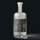 Modern Black Botanicals Guld Eucalyptus Gin Arch Spritflaskor Etikett<br><div class="desc">Modern Black Botanicals Guld Eucalyptus Gin Arch Liquor Flaska-etikett</div>