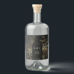Modern Black Botanicals Guld Eucalyptus Gin Arch Spritflaskor Etikett<br><div class="desc">Modern Black Botanicals Guld Eucalyptus Gin Arch Liquor Flaska-etikett</div>