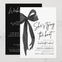 Modern Black Bow Bachelorette Helg Itinerary