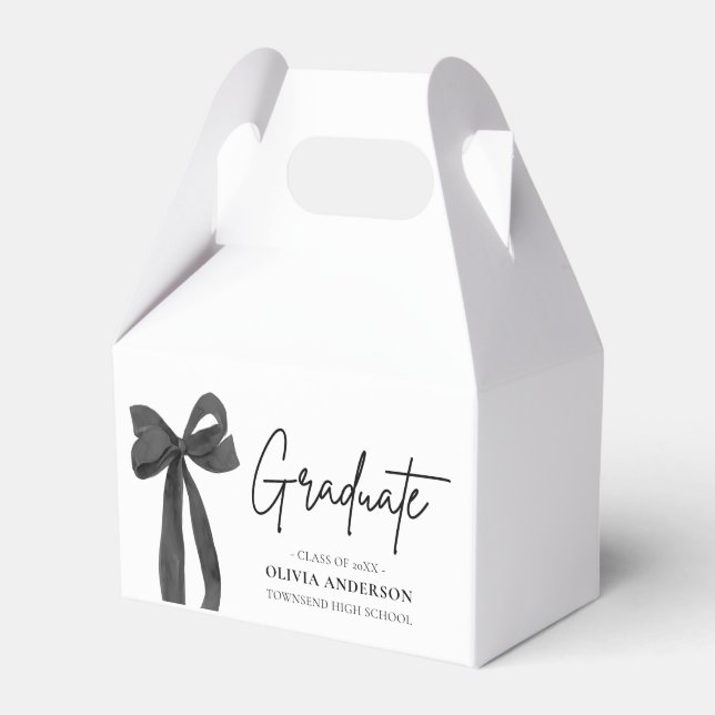 Modern Black Bow Coquette Student Studenten Presentaskar (Framsidan Sidan)