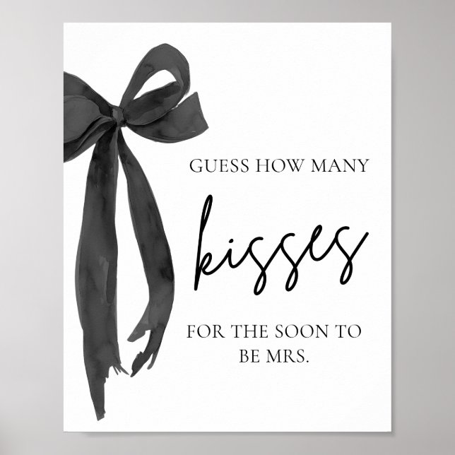 Modern Black Bow gissar hur många Kisses-spel Poster (Framsidan)