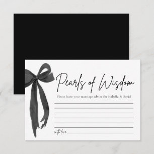 Modern Black Bow Pearls of Wisdom Möhippa Inbjudningar