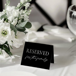Modern Black Bröllop, reserverad Bord Tält-signatu Inbjudningar