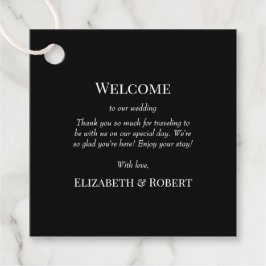 Modern Black Bröllop Welcome Gift Märkre Gåvor Etiketter