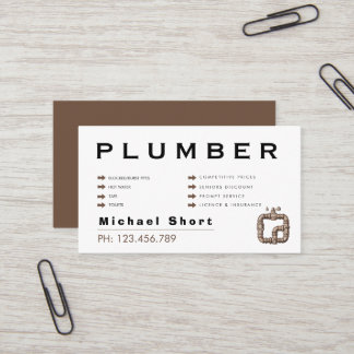 Modern Black & Brown Plumber Visitkort