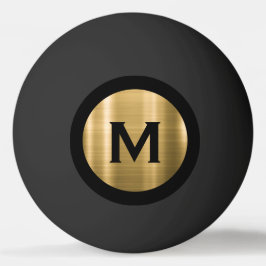 Modern Black Brushed Guld Classic Monogram Pingisboll