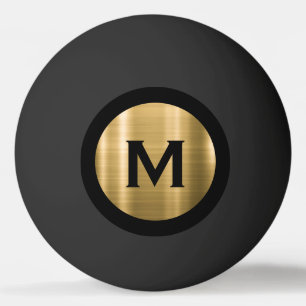 Modern Black Brushed Guld Classic Monogram Pingisboll