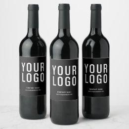Modern Black Business Logotyp Vin Flaska-etiketter Vinflaska Etikett