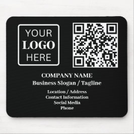 Modern Black Business Namn Logotyp QR-kod Musmatta