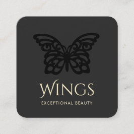 Modern Black Butterfly Fyrkantigt Visitkort