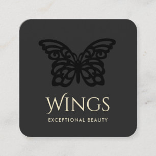 Modern Black Butterfly Fyrkantigt Visitkort