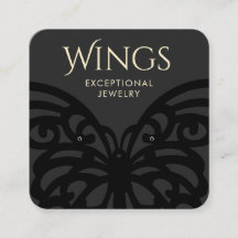 Modern Black Butterfly Stud Earring Visning