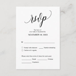 Modern Black Calligraphy, Bröllop Dinner OSA Tilläggskort