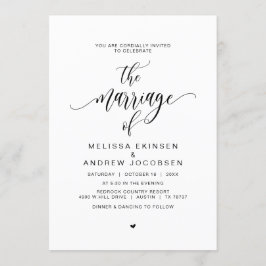 Modern Black Calligraphy, Giftermål Inbjudningar