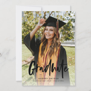 Modern Black Calligraphy Photo Studenten Inbjudningar