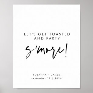 Modern Black Calligraphy S mores Pub Sign Poster