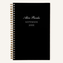 Modern Black Chic Script Monogram