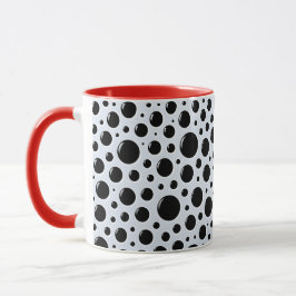 Modern Black Circle Dots Mugg