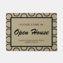 Modern Black Circle Real Gods Open House Doormat