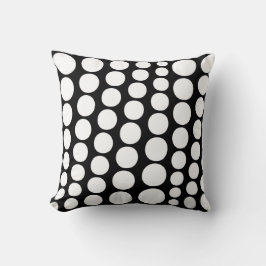Modern Black Circles Mönster Pillow Kudde