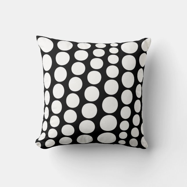 Modern Black Circles Mönster Pillow Kudde (Framsida)