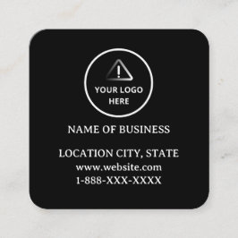 Modern Black Custom Logo and QR Code  Fyrkantigt Visitkort