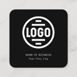 Modern Black Custom Logo and QR Code Square Busine Fyrkantigt Visitkort