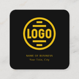 Modern Black Custom Logo and QR Code Square Busine Fyrkantigt Visitkort